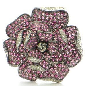 Vintage Kenneth Jay Lane KJL Crystal Flower Pin Brooch